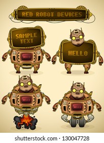 Red vintage robot devices