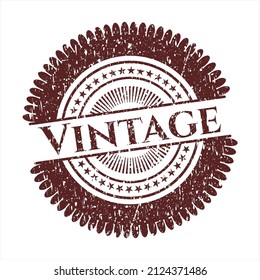 Red Vintage rubber grunge stamp. 