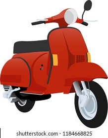 Motocicleta roja vintage. Ilustración vectorial.