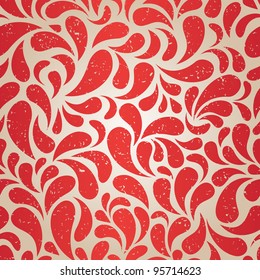 Red vintage seamless wallpaper for Christmas design. EPS8 vector illustration.