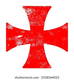 red vintage style knights templar cross