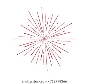 Red vintage sunburst