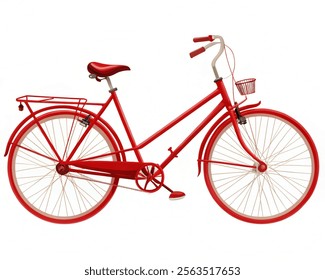 Red Vintage Tandem Bicycle.  illustration Vector with a white background. 