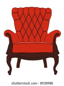 red vintage vector armchair