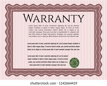  Red Vintage Warranty Certificate template. Money style design. Customizable, Easy to edit and change colors. Printer friendly. 