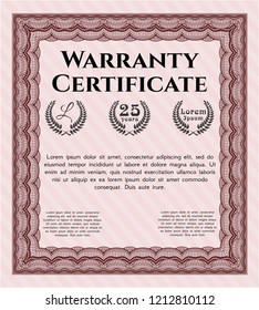 Red Vintage Warranty template. Cordial design. Customizable, Easy to edit and change colors. Easy to print. 