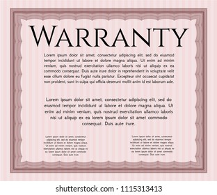 Red Vintage Warranty template. Customizable, Easy to edit and change colors. Complex background. Superior design. 