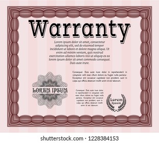 Red Vintage Warranty template. Customizable, Easy to edit and change colors. Printer friendly. Lovely design. 