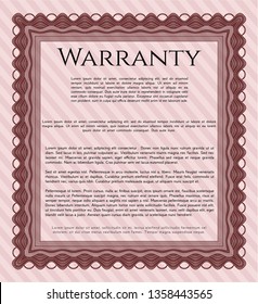 Red Vintage Warranty template. Customizable, Easy to edit and change colors. Complex background. Excellent design. 