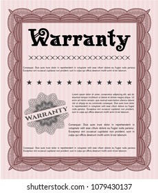 Red Vintage Warranty template. Elegant design. Easy to print. Customizable, Easy to edit and change colors. 