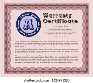 Red Vintage Warranty template. Good design. Customizable, Easy to edit and change colors. With background. 