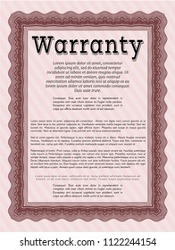 Red Vintage Warranty template. Perfect design. With background. Customizable, Easy to edit and change colors. 