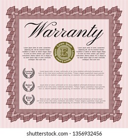 Red Vintage Warranty template. Retro design. Customizable, Easy to edit and change colors. Printer friendly. 