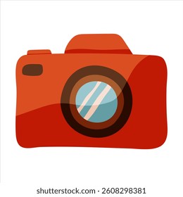 Red vintage-style camera, ideal for capturing summer memories