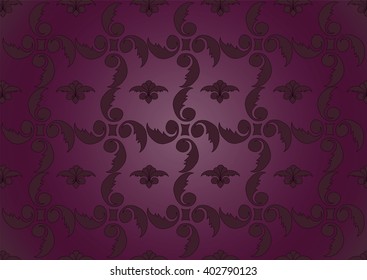 Red- violet baroque background.Vector illustration