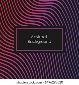 Red and violet dark abstract background. Curved wave lines. Vector illustration.