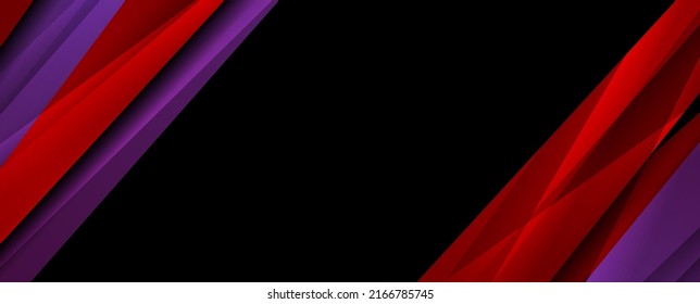 Red And Violet Smooth Glossy Stripes Abstract Geometric Corporate Background. Vector Banner Design