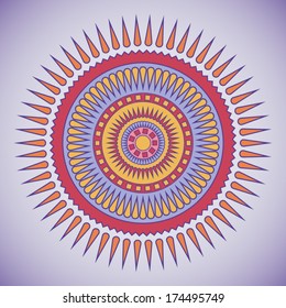 Red and violet tribal circle design. Vector illustration