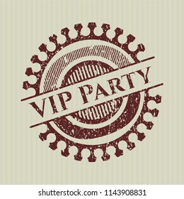 Red VIP Party distressed grunge stamp