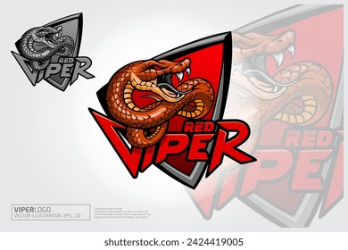 Red Viper Vector Logo Template. This logo design for all creative business, e sports team or personal, sports, technology, consulting. Excellent logo and unique concept. svg