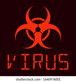 red virus attention sign. Vector