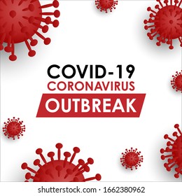 
Red virus cell isolated on white background. Covid-19, Coronavirus or 2019-nCoV outbreak in Wuhan, China and world wide. Virus control and protection, pandemic infectious concept. Vector illustration