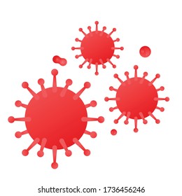 Red Virus Cells Gradient Style Illustration