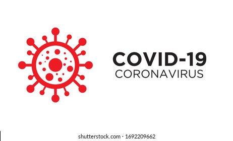 Red Virus Covid19 Coronavirus 4K Banner Size Isolated White Background