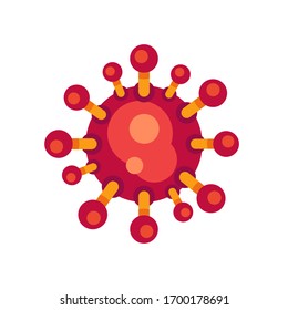 Rotes Virus-Flachsymbol. SARS-CoV-2 - neuartige Vektorillustration des Coronavirus