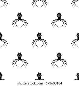 Red virus icon in black style isolated on white background. Viruses and bacteries symbol stock vector illustration.