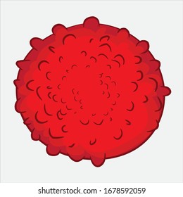 icono de virus rojo con fondo blanco