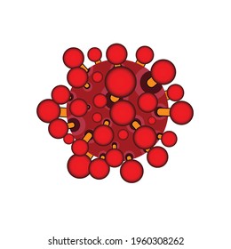 Red virus illustration. Coronavirus Concepts. Dangerous.