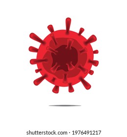 Red virus on white background for medical. Corona Virus, Covid 19-NCP. Coronavirus nCoV denoted is single-stranded RNA virus. DNA and RNA Viruses. SARS-CoV2. Mers-CoV.  . Vector illustration