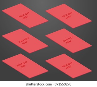 red visit card moke-up on dark grey background