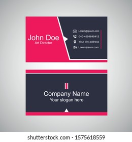 Red Visiting card, Identity card, Abstract business Identity card