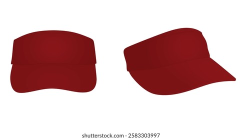 Red visor cap. vector illustration