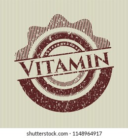 Red Vitamin distress grunge style stamp