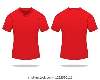 Red V-Neck T-Shirt for Template