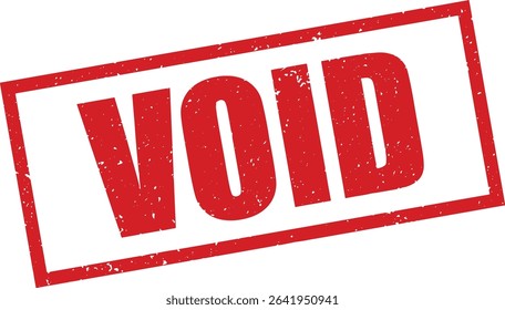 Red Void Rubber Stamp in Grunge Vector in Sharp Border, Transparent Background