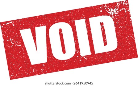Red Void Rubber Stamp in Reverse Grunge Vector, Transparent Background