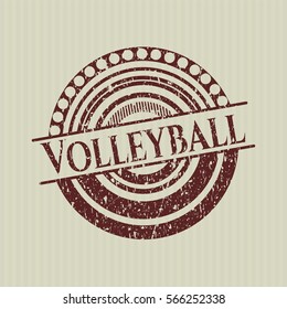 Red Volleyball grunge seal