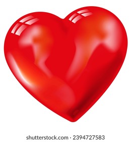red volumetric heart for congratulations