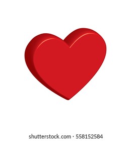Red volumetric heart.. Vector illustration.