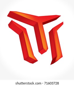 Red volumetric logo 3d