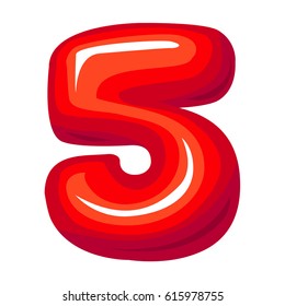 Red volumetric number five