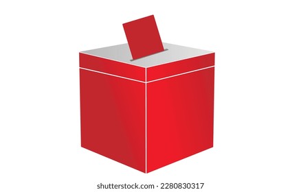 Casilla roja de votos. ilustración vectorial de la urna de votación utilizada para las elecciones. 