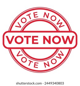 Red Vote Now isolated stamp, sticker, sign vector illustration
