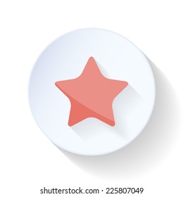 Red vote star flat icon