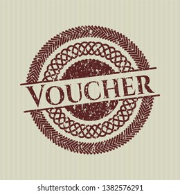 Red Voucher distressed rubber grunge texture stamp