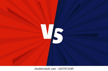 Red VS blue teams versus battle screen. Fight backgrounds competition.